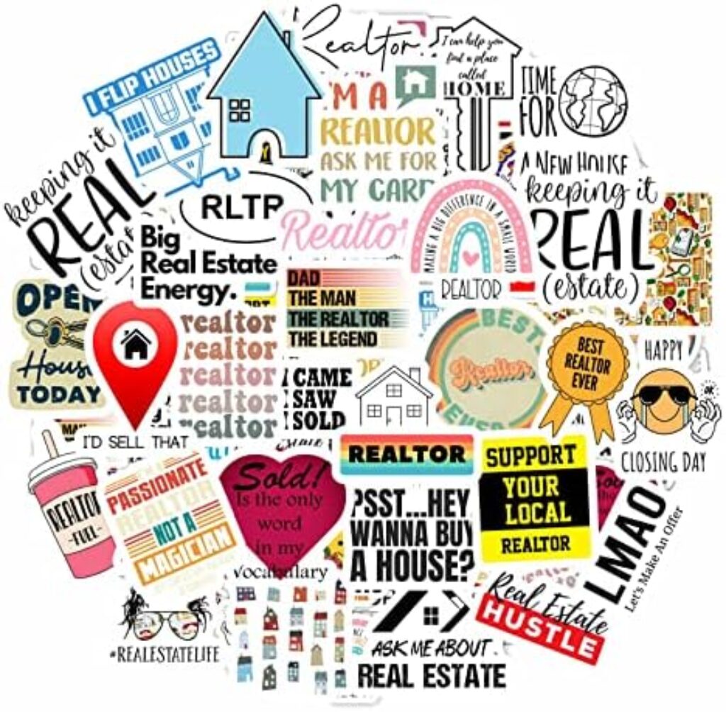 61E5gaCR1L. AC BulbaCraft 100 Pcs Funny Realtor Stickers, Real Estate Stickers, Funny Realtor Gifts for Women Agent, Real Estate Agent Gifts fo Women & Men Edu Expertise Hub Real Estate