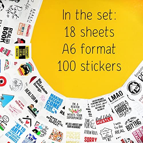 61ip1b BulbaCraft 100 Pcs Funny Realtor Stickers, Real Estate Stickers, Funny Realtor Gifts for Women Agent, Real Estate Agent Gifts fo Women & Men Edu Expertise Hub Real Estate