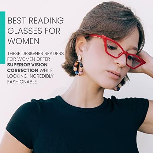 515ah7MbcbL. AC Red Funky Cat Eye Reading Glasses for Women to Look Stylish, Fashionable with High Vision - Comfortable for All Face Shape Womens Reading Glasses - Solid & Sturdy Readers - Reading Glasses 1.25 Edu Expertise Hub Tablets & E-Readers