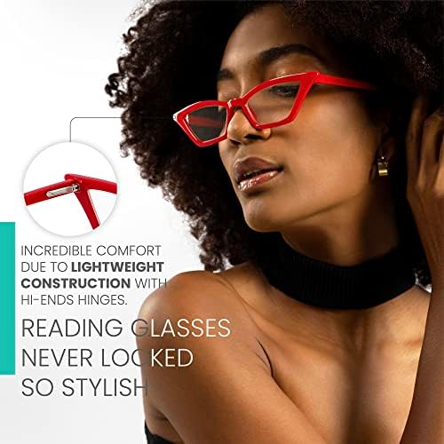 51DrjtKeOmL. AC Red Funky Cat Eye Reading Glasses for Women to Look Stylish, Fashionable with High Vision - Comfortable for All Face Shape Womens Reading Glasses - Solid & Sturdy Readers - Reading Glasses 1.25 Edu Expertise Hub Tablets & E-Readers