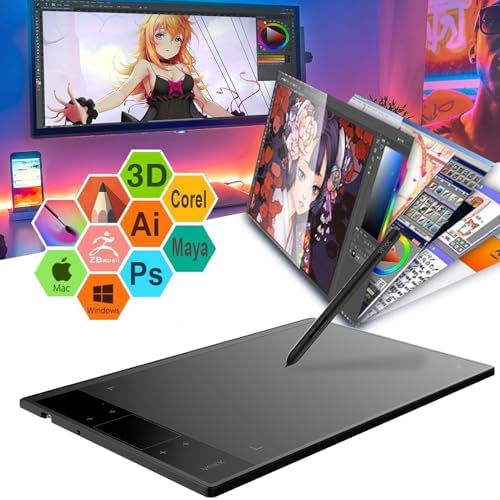 51RZAwElErL. AC Graphics Drawing Tablet VEIKK A30, 4 Touch Keys 1 Touch Panel, Linux Support, 10x6 Inch Drawing Pad with 8192 Levels Battery-Free Pen Electronic Drawing Tablet for PC/Android/Mac OS/Windows Edu Expertise Hub Graphics & Design