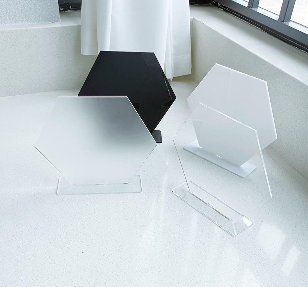 51oO mY2mOL. AC Set of 2 Acrylic Hexagon Blank Table Stand,DIY Geometric Blank Stand Sign for Social Media Business,Store,Party Deco (8'', Clear) Edu Expertise Hub Social Media for Business