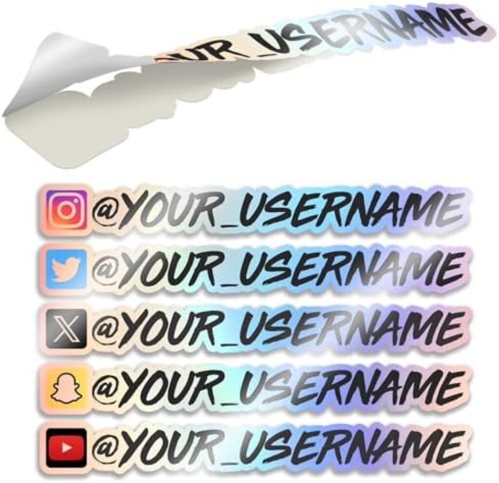 1715144383 51kajhhmtVL. AC VulgrCo Custom Full Color Print Social Media Decal Sticker Username Brand Fully Customizable Personalized to You - Waterproof, Dishwasher Safe, Fade Resistant, UV Protected (Holographic) Edu Expertise Hub Social Media for Business