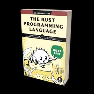 Copy of The Rust Programming Language, 2nd Edition on black background.