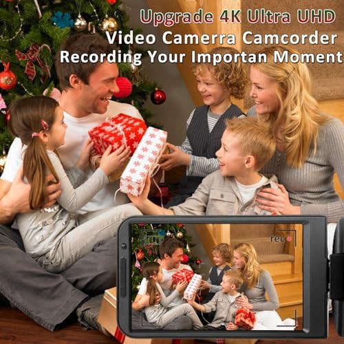 51wEnO30+UL. AC UHD 4k Video Camera Camcorder with 18X Digital Zoom,64MP Digital Camera Recorder,4.0-inch Rotating Touchscreen,64GB SD Card,Microphone,Remote Control,Durable Battery(Black) Edu Expertise Hub Digital Audio Video & Photography