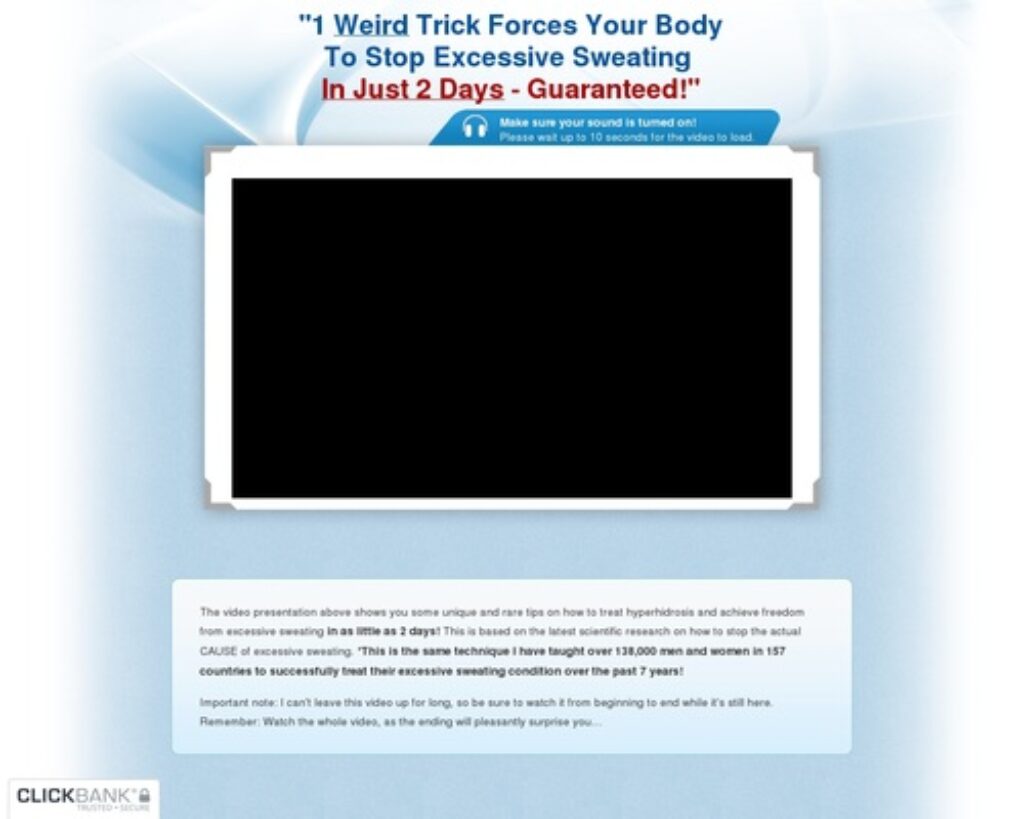 sweating7 x400 thumb Sweat Miracle™ - FREE Video Presentation Edu Expertise Hub Video Marketing