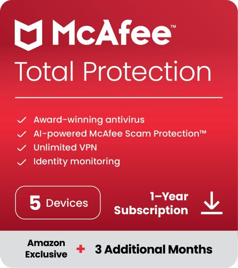 1724304194 614CALAsN7L. AC SL1081 McAfee Total Protection 2024 | 5 Devices | 15 Month Subscription | Cybersecurity software includes Antivirus, Secure VPN, Password Manager, Dark Web Monitoring | Amazon Exclusive | Download Edu Expertise Hub Software