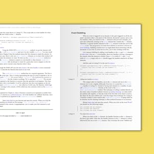 Spread of JavaScript Crash Course on yellow background