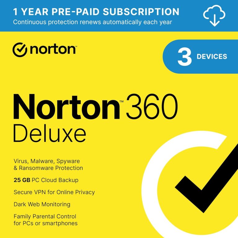 1726218522 71uuBMzSgrL. AC SL1500 Norton 360 Deluxe 2024, Antivirus software for 3 Devices with Auto Renewal - Includes VPN, PC Cloud Backup & Dark Web Monitoring [Download] Edu Expertise Hub Software