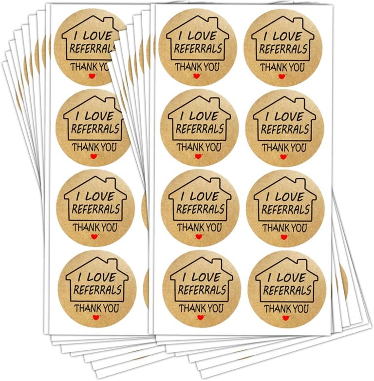 1726436054 71Aos 24XJL. AC SL1200 Kraft I Love Referrals Stickers,1.5inch House Shaped Natural Brown Kraft Real Estate Stickers for Small Business Estate Agents and Sales Supplies (504 Round Adhesive Labels) Edu Expertise Hub Real Estate