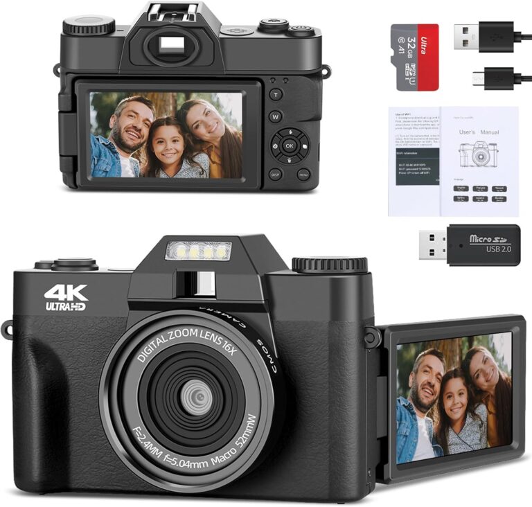 1729579304 71olRA9HFRL. AC SL1500 Digital Camera for Photography and Video, 4K 48MP Vlogging Camera for YouTube, Flip Screen, WiFi, 16X Digital Zoom, 32GB TF Card Edu Expertise Hub Digital Audio Video & Photography