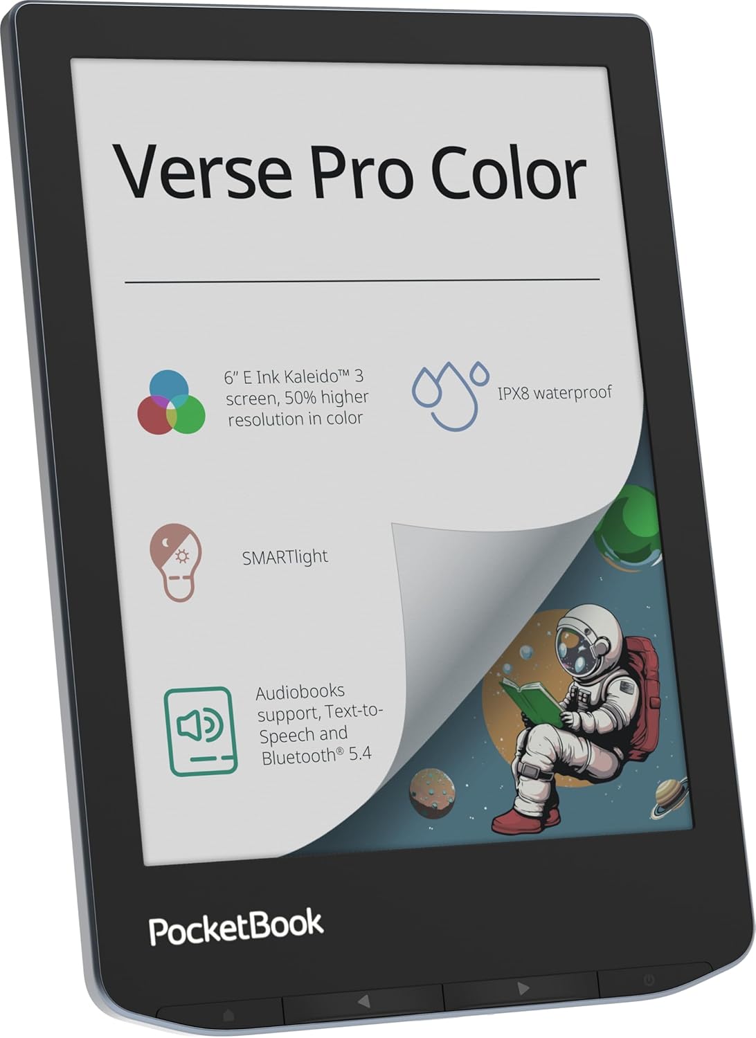 71ZEiroQw8L. AC SL1500 PocketBook Verse Pro Color | Super Thin and Compact 6" e-Reader | Color Screen E Ink Kaleido™ 3 – Eye-Safe and Glare-Free | Text-to-Speech & Bluetooth | Audiobooks | SMARTlight | IPX8 Waterproof Edu Expertise Hub Tablets & E-Readers