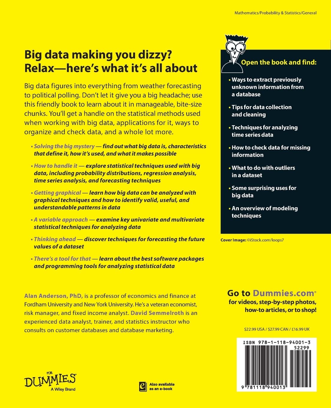 71kTG+uCuTL. SL1360 Statistics for Big Data For Dummies Edu Expertise Hub Databases & Big Data