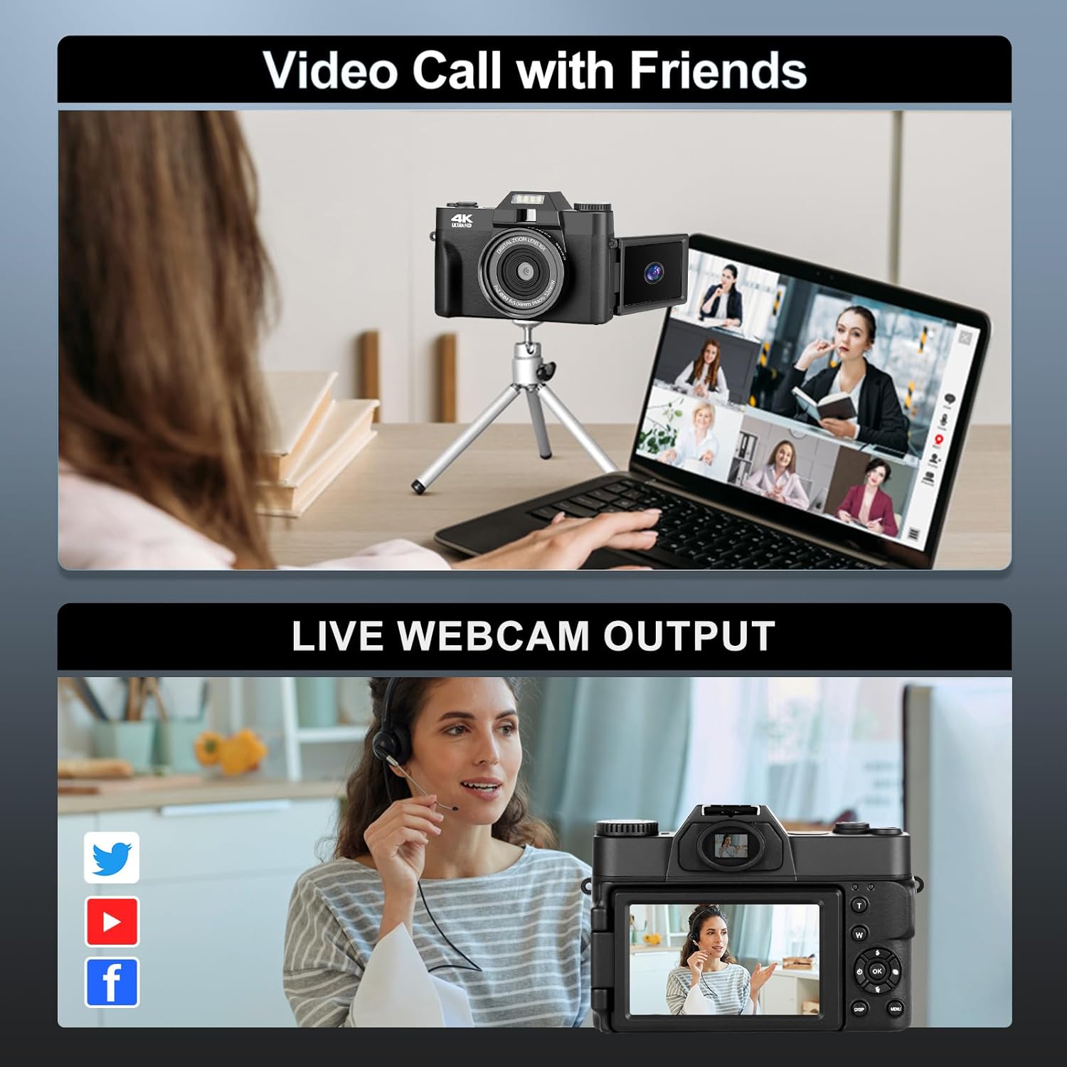 71qiKeCtzqL. AC SL1500 Digital Camera for Photography and Video, 4K 48MP Vlogging Camera for YouTube, Flip Screen, WiFi, 16X Digital Zoom, 32GB TF Card Edu Expertise Hub Digital Audio Video & Photography