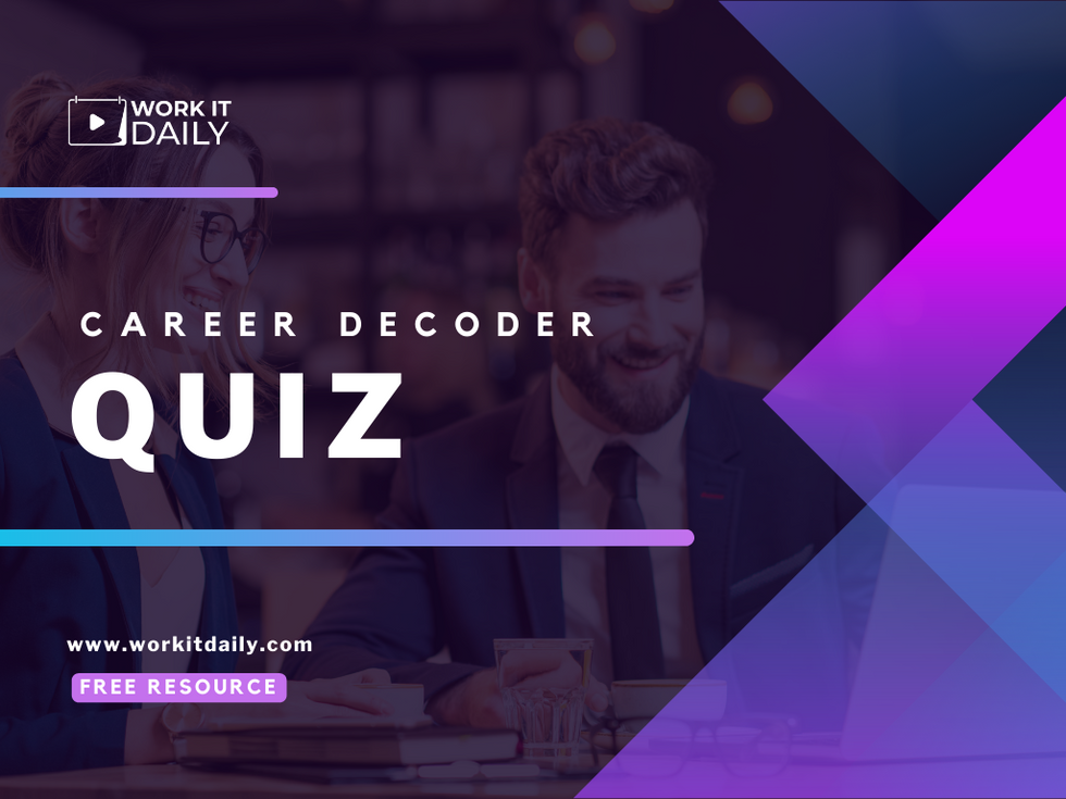 Work It Daily's Career Decoder Quiz free resource