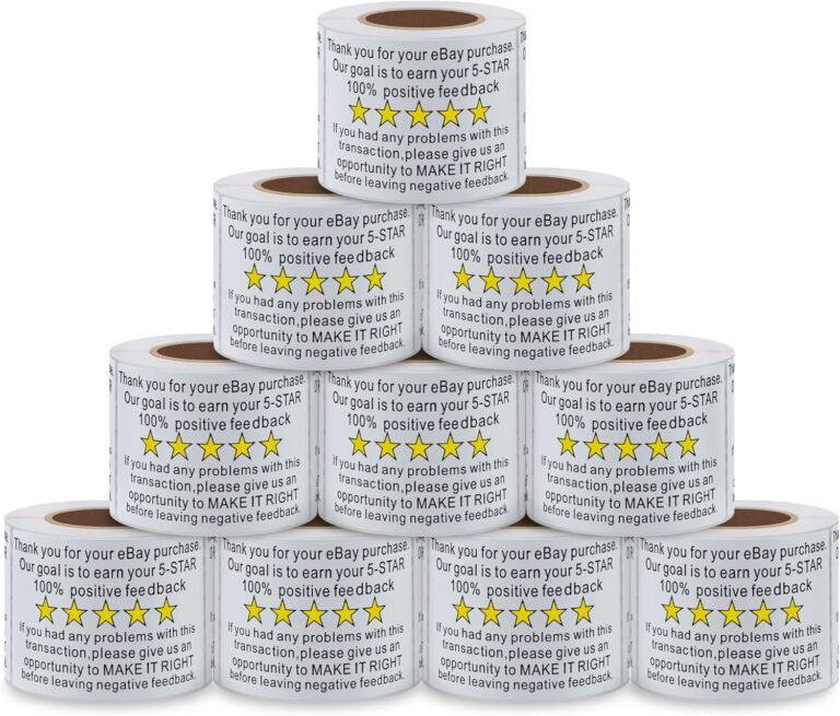 1732037175 81t9FGKNJ4L. AC SL1500 Thank You for Your Ebay Purchase Stickers 2×3 Inch Positive Negative Feedback Shipping Labels - 200 Stickers Per Roll (10 Rolls) Edu Expertise Hub eBay