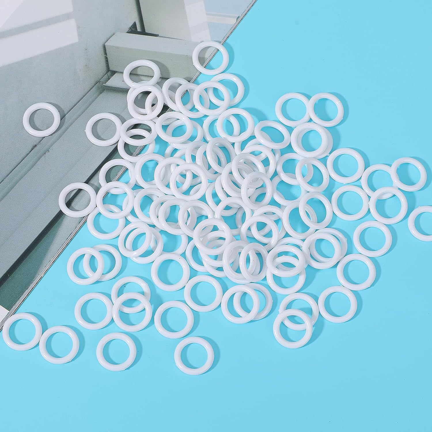 71Kvb47vJFL. AC SL1500 100Pieces Roman Blind Curtain Rings, O-Rings Plastic Rings for Roman Shades, White Plastic Curtain Rod Rings Plastic Rings for Crafts Cafe Curtain Rings DIY Roman Shade Kit Roman Shade Hardware Edu Expertise Hub Hardware & DIY