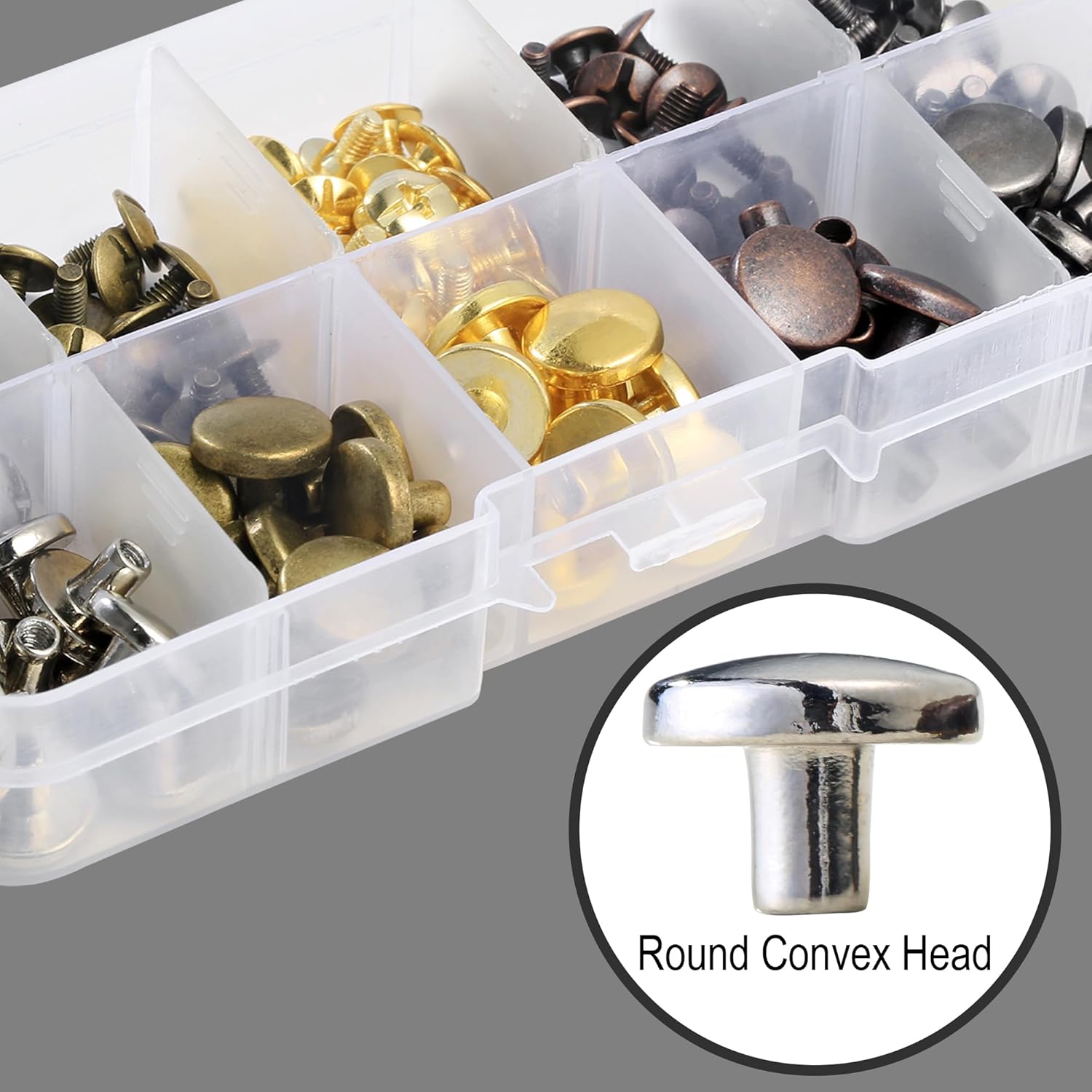 71MTHCM+nAL. AC SL1500 YORANYO 50Sets Chicago Screws Leather Rivets Assorted Screw Rivets Metal Studs for Clothing Chicago Binding Screws Spike and Studs for Decorate Repair Shoes Belts Bags Purse Dog Collars (Mixed in Box) Edu Expertise Hub Hardware & DIY