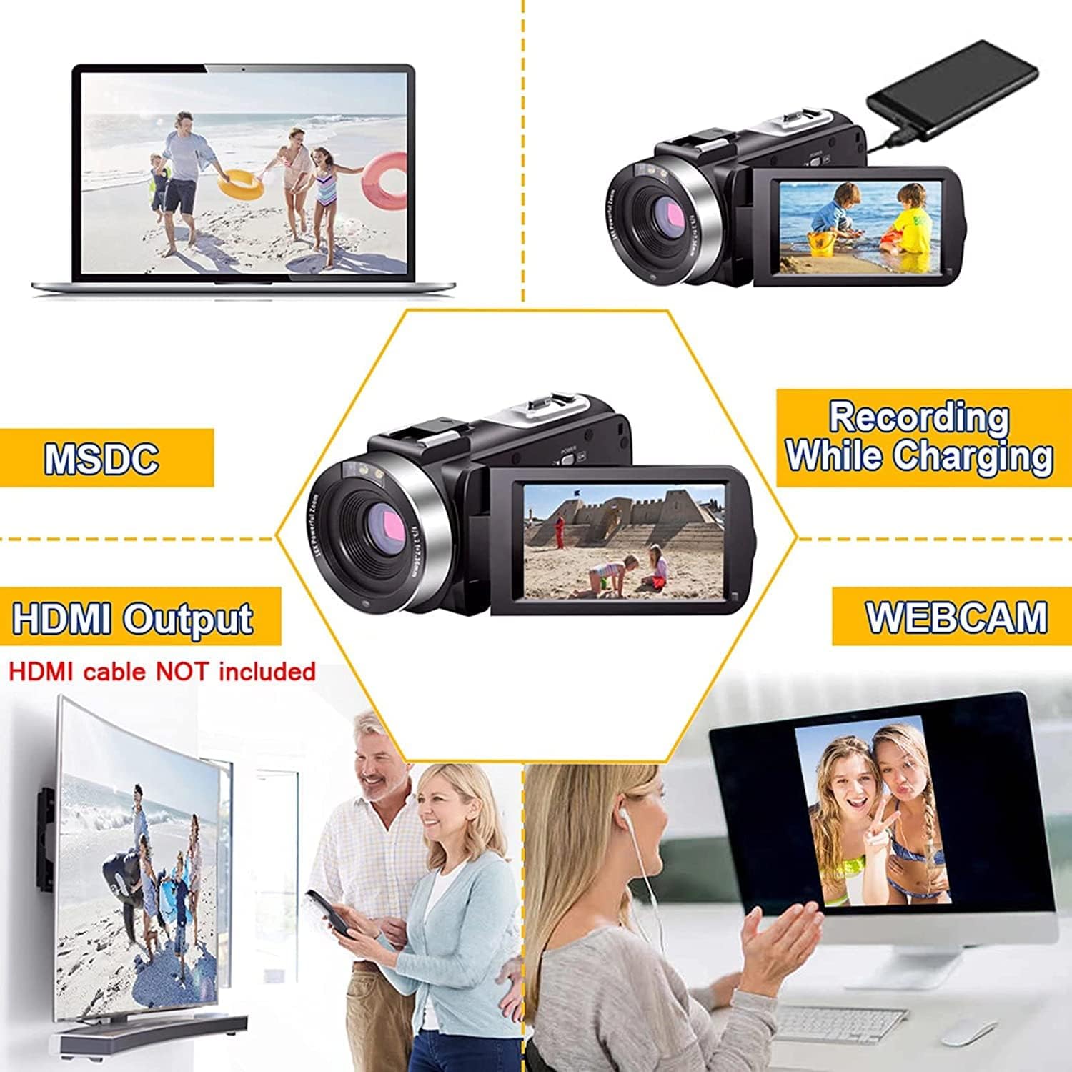 Video Camera Camcorder Full HD 1080P 30FPS 24.0 MP IR Night Vision Vlogging Camera Recorder 3.0 Inch IPS Screen 16X Zoom Camcorders Camera Remote Control with 2 Batteries Edu Expertise Hub Digital Audio Video & Photography