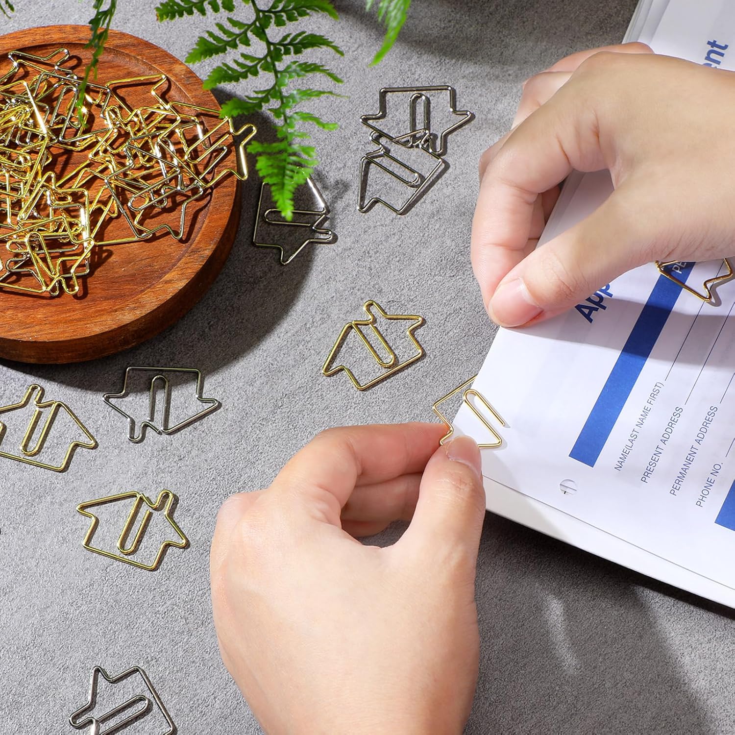 81P2M35NtTL. AC SL1500 Yeaqee 100 Pcs House Shaped Paper Clips Bookmarks Real Estate Agent Supplies Gold Silver Fun Paperclips Bulk for Kids Student School Office Home Classroom Desk Accessories Gift Edu Expertise Hub Real Estate