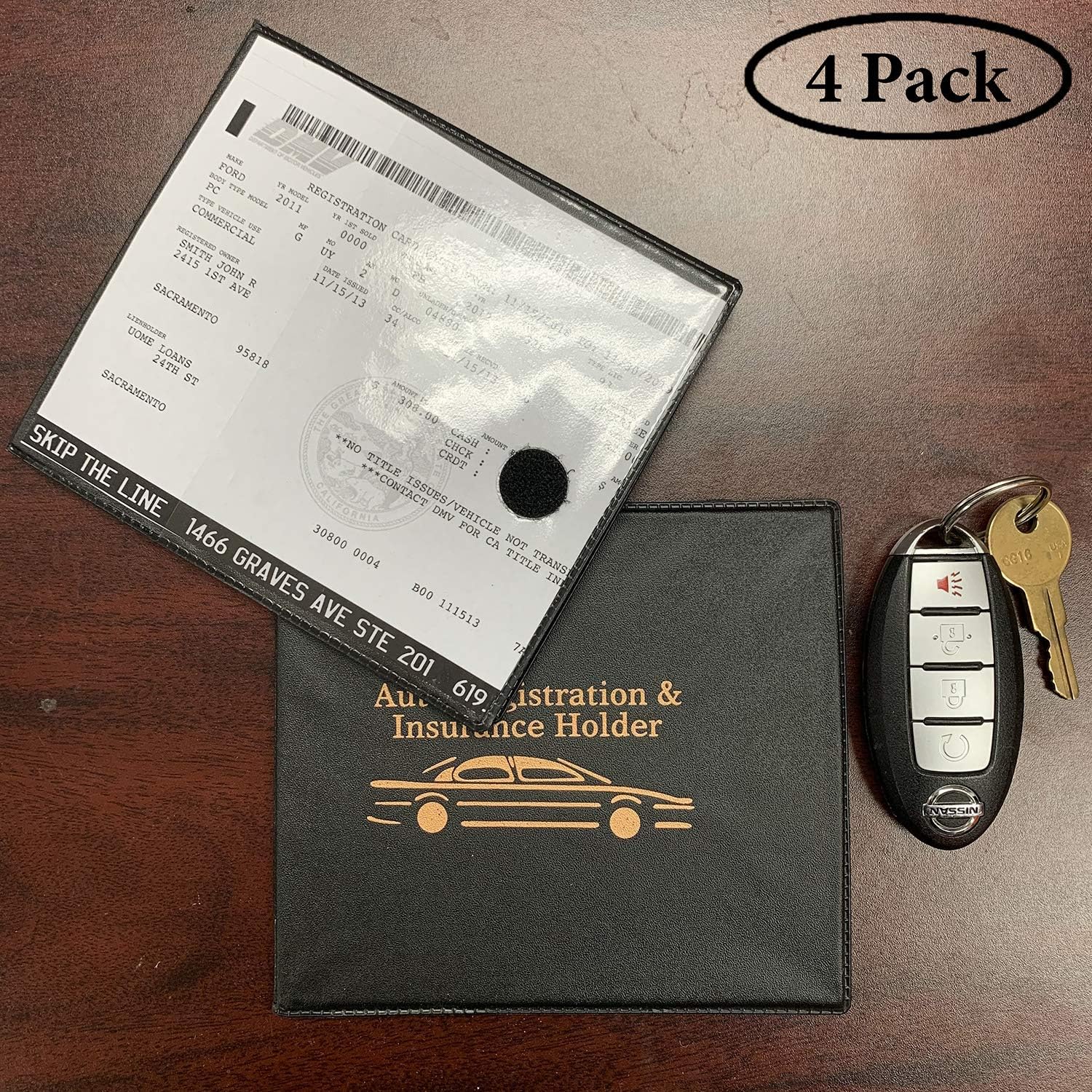 91nYGa+XMNL. AC SL1500 W4W, Auto Registration Insurance & ID Card Holder - 4 PACK - Perfect for any Car, Truck, Motorcycle, Trailer or Boat - Strong Velcro Closure, Men & Women Edu Expertise Hub Insurance