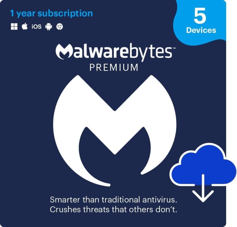 1735070256 51VEekuImzL. AC SL1060 Malwarebytes Premium | 1 Year, 5 Device | Windows, Mac OS, Android, Apple iOS, Chrome [Online Code] Edu Expertise Hub Software