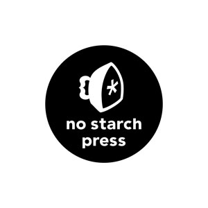 No Starch Press logo. A black circle with a white iron and a star in the center.