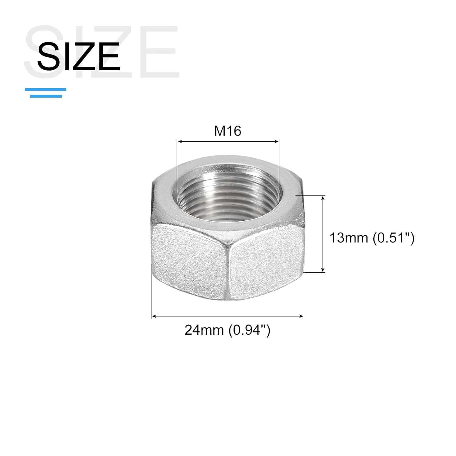 611DvLl62YL. SL1500 METALLIXITY Hex Nuts (M16x1.5mm) 5Pcs, 304 Stainless Steel Metric Fine Thread Hexagon Nut Hardware - for DIY Home Repair Machinery, Silver Edu Expertise Hub Hardware & DIY