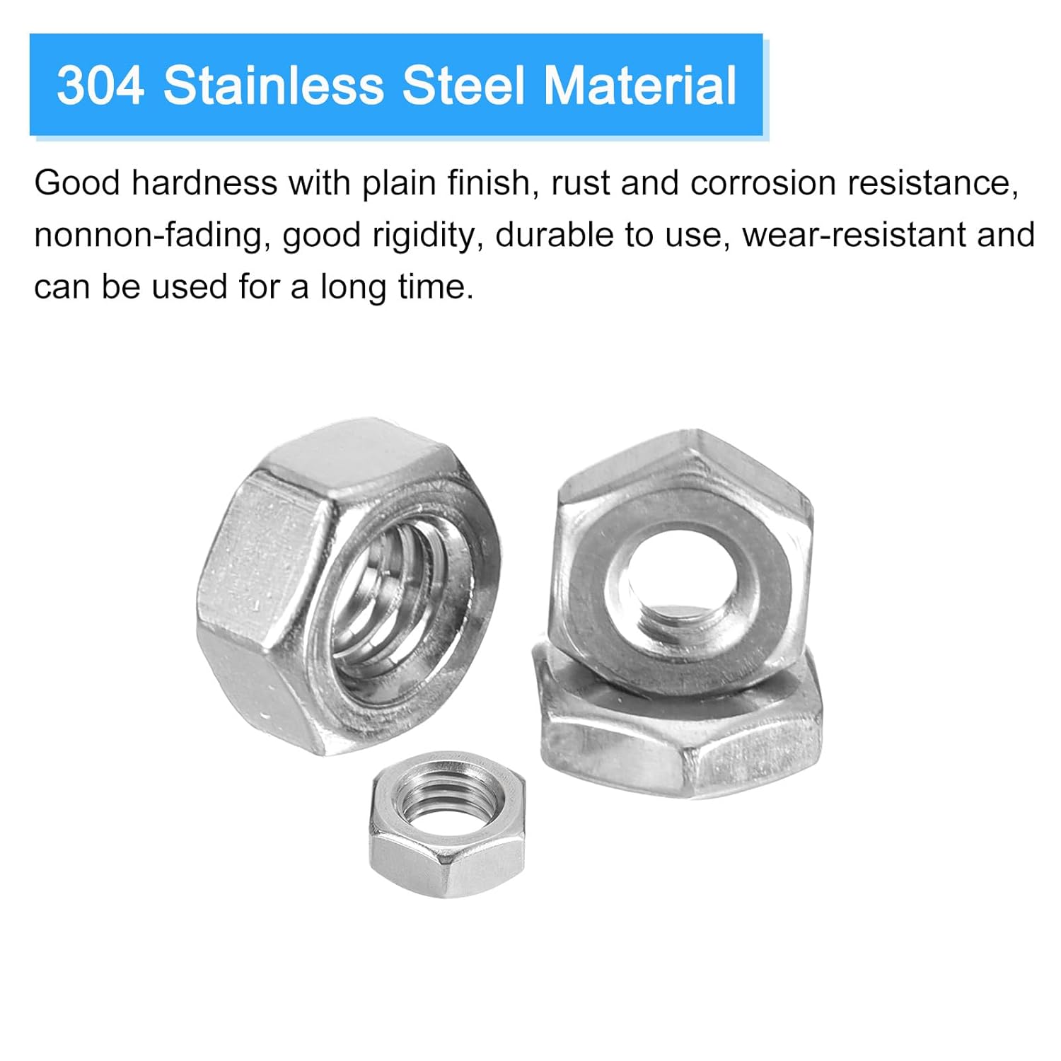 61NNjqHNYHL. SL1500 METALLIXITY Hex Nuts (M16x1.5mm) 5Pcs, 304 Stainless Steel Metric Fine Thread Hexagon Nut Hardware - for DIY Home Repair Machinery, Silver Edu Expertise Hub Hardware & DIY