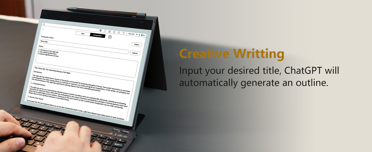 AI creative writing