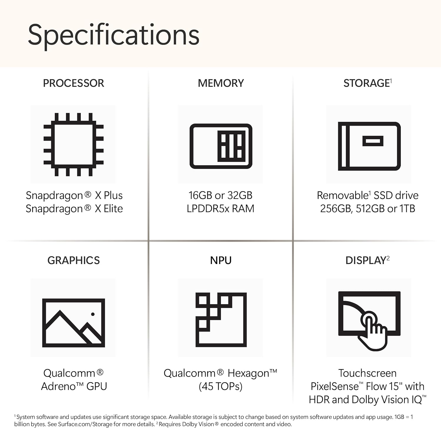 Microsoft Surface Laptop (2024), Windows 11 Copilot+ PC, 15" Touchscreen Display, Snapdragon X Elite (12 core), 16GB RAM, 256GB SSD Storage, Platinum Edu Expertise Hub Tablets & E-Readers