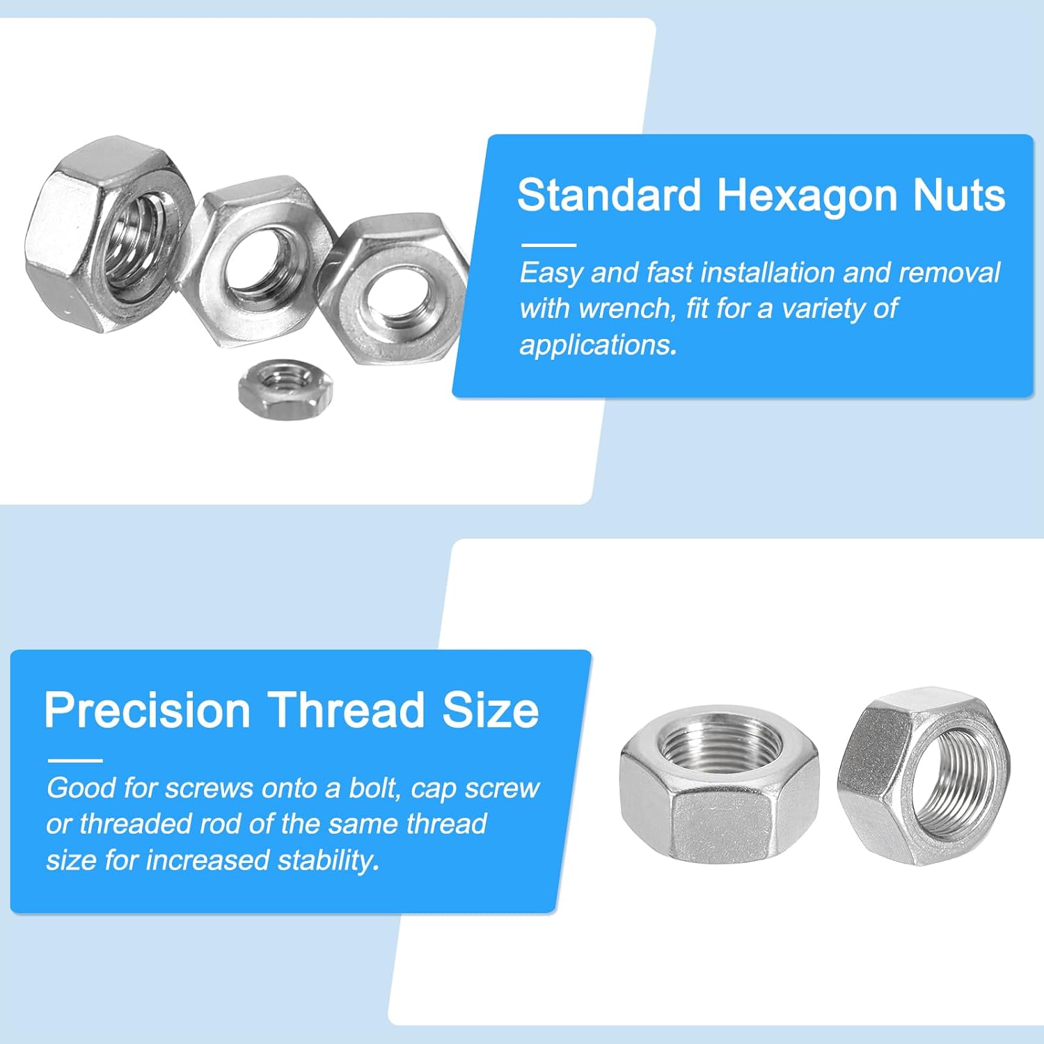 71QgQbrrOTL. SL1500 METALLIXITY Hex Nuts (M16x1.5mm) 5Pcs, 304 Stainless Steel Metric Fine Thread Hexagon Nut Hardware - for DIY Home Repair Machinery, Silver Edu Expertise Hub Hardware & DIY