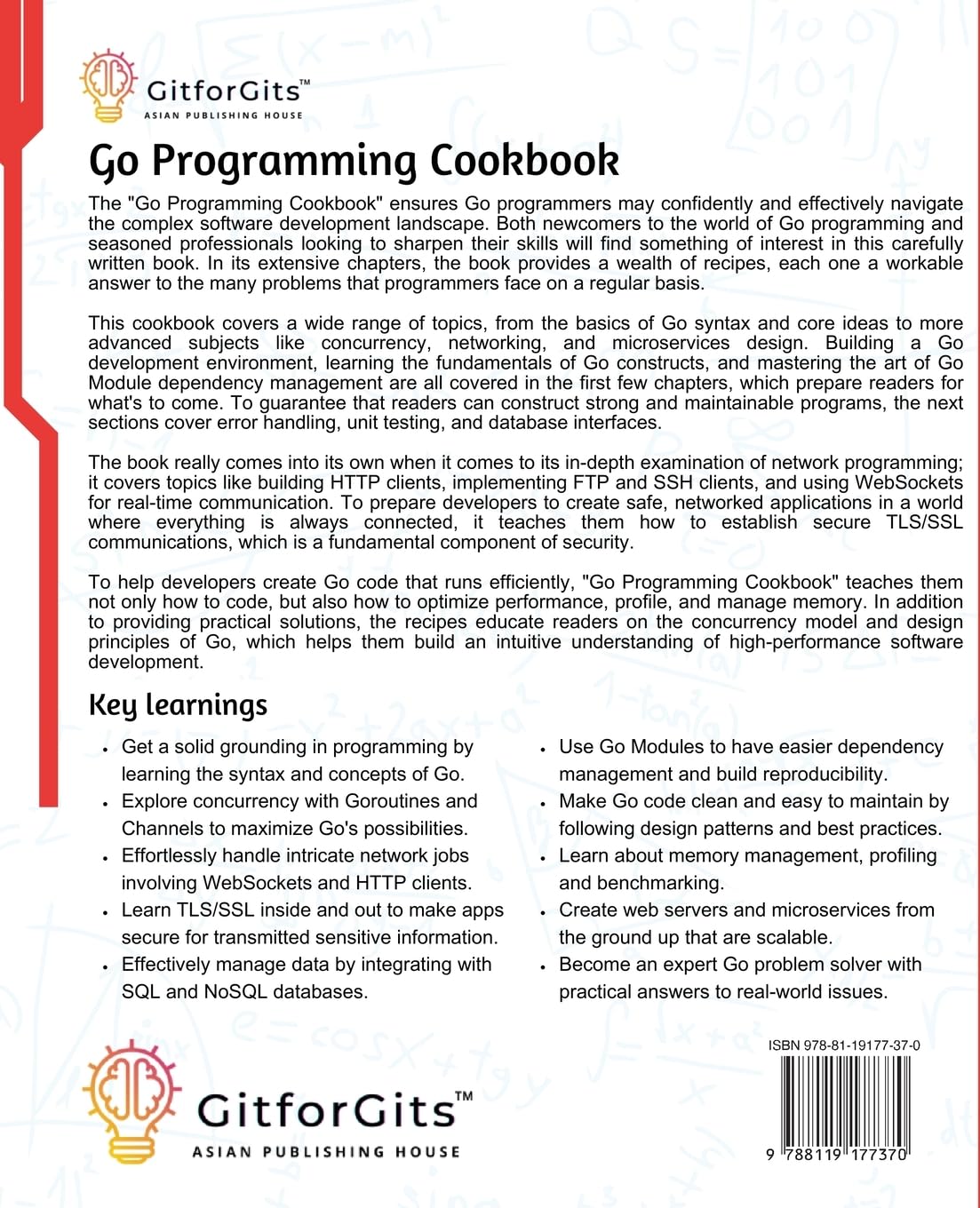 81ehVa6eqrL. SL1360 Go Programming Cookbook: Over 75+ recipes to program microservices, networking, database and APIs using Golang Edu Expertise Hub Networking & Cloud Computing