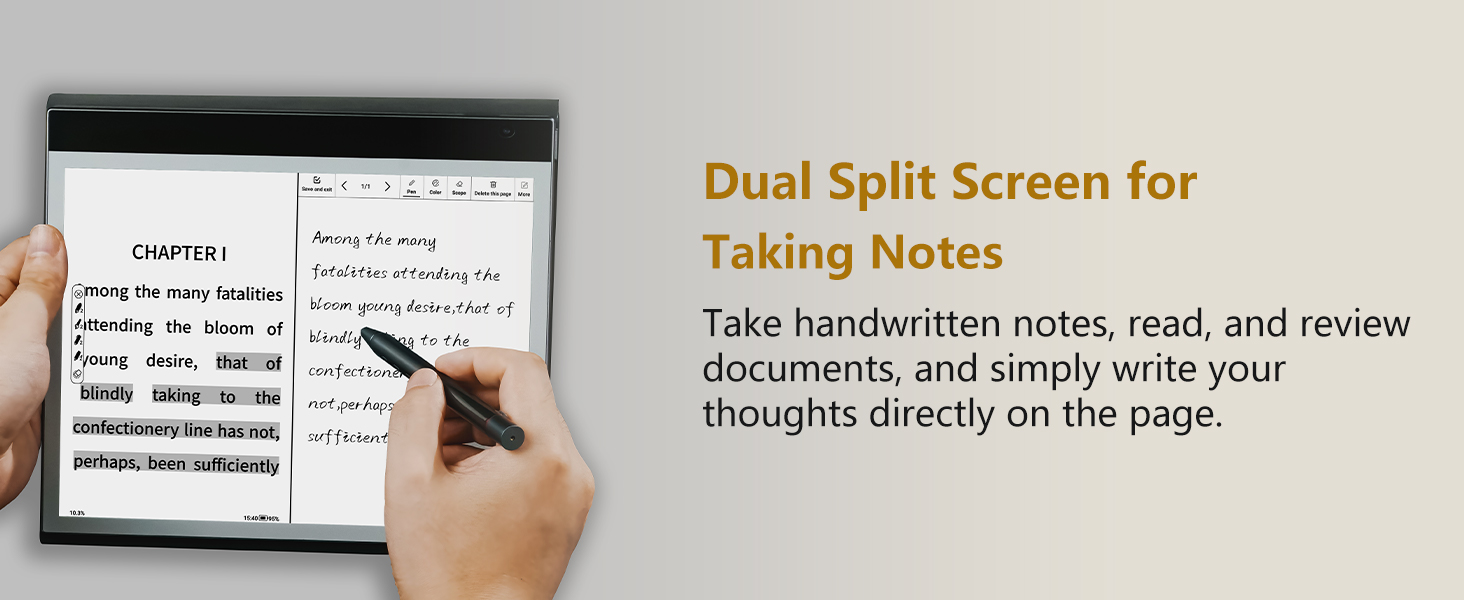 Dual Split Screen for Taking Notes