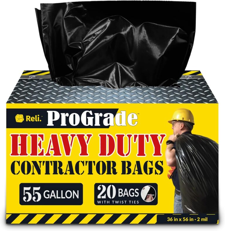 1737742051 815uIT2L4SL. AC SL1500 Reli. Contractor Trash Bags 55 Gallon Heavy Duty | 20 Bags w/Ties | Construction Garbage Bag | Industrial | Extra Large/Big | Black Edu Expertise Hub Industries