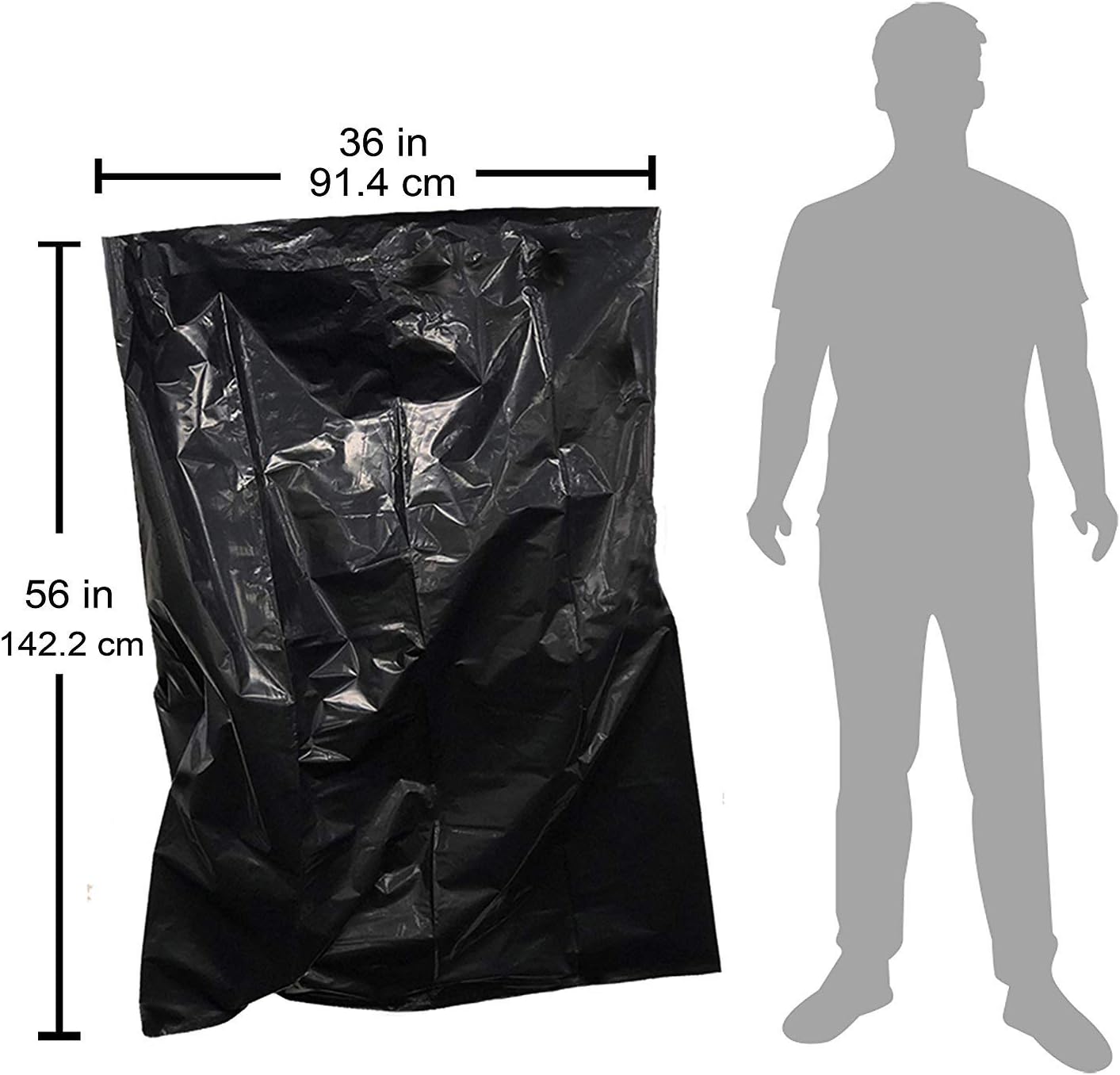 61zmSAHZUbL. AC SL1500 Reli. Contractor Trash Bags 55 Gallon Heavy Duty | 20 Bags w/Ties | Construction Garbage Bag | Industrial | Extra Large/Big | Black Edu Expertise Hub Industries