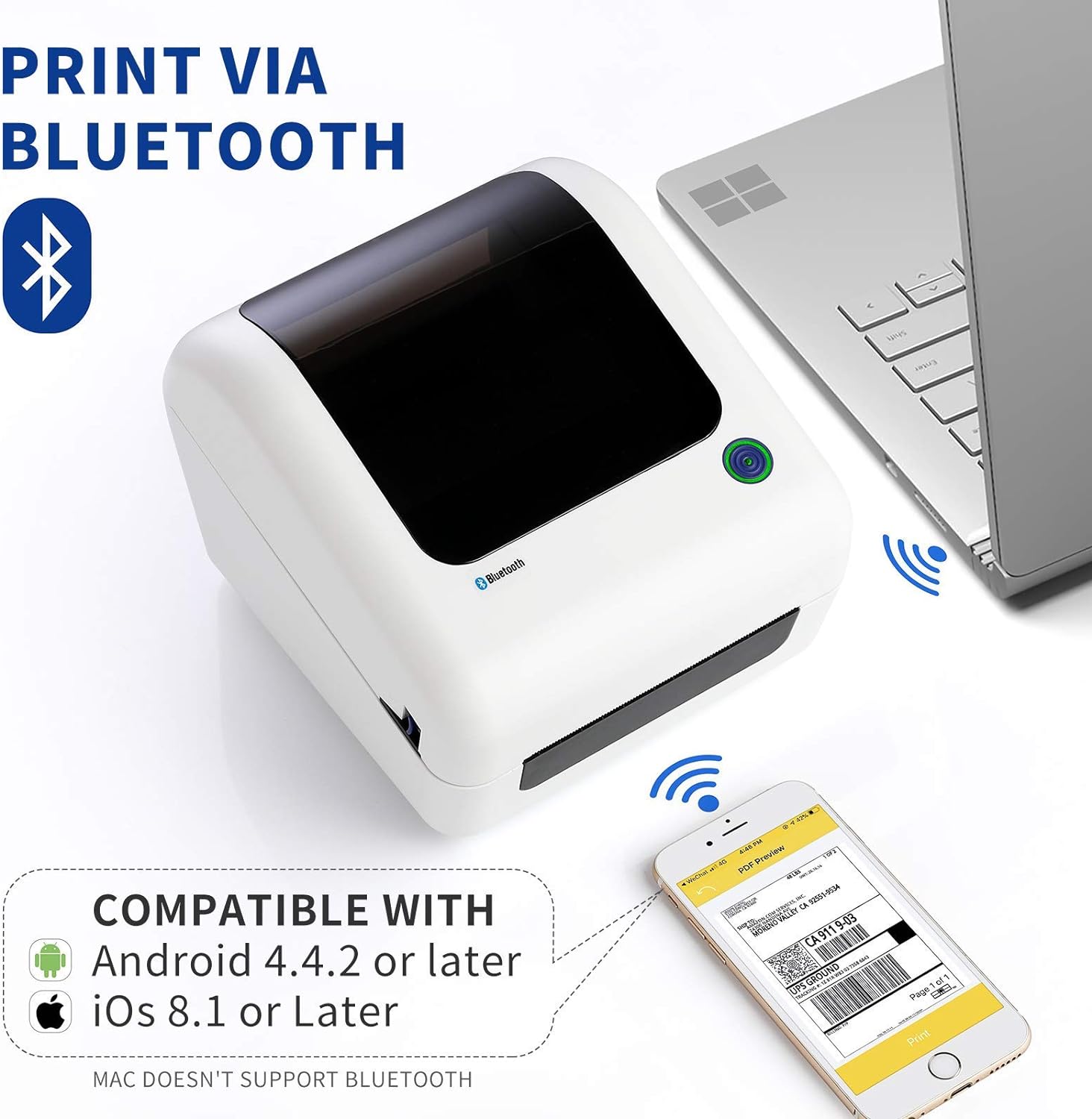 71H s40pO+L. AC SL1500 JADENS Bluetooth Thermal Shipping Label Printer - High Speed 4x6 Wireless Label Maker Machine, Support PC, Phone, USB for MAC, Compatible with Ebay, Amazon, Shopify, Etsy, USPS Barcode, Mailing Edu Expertise Hub eBay