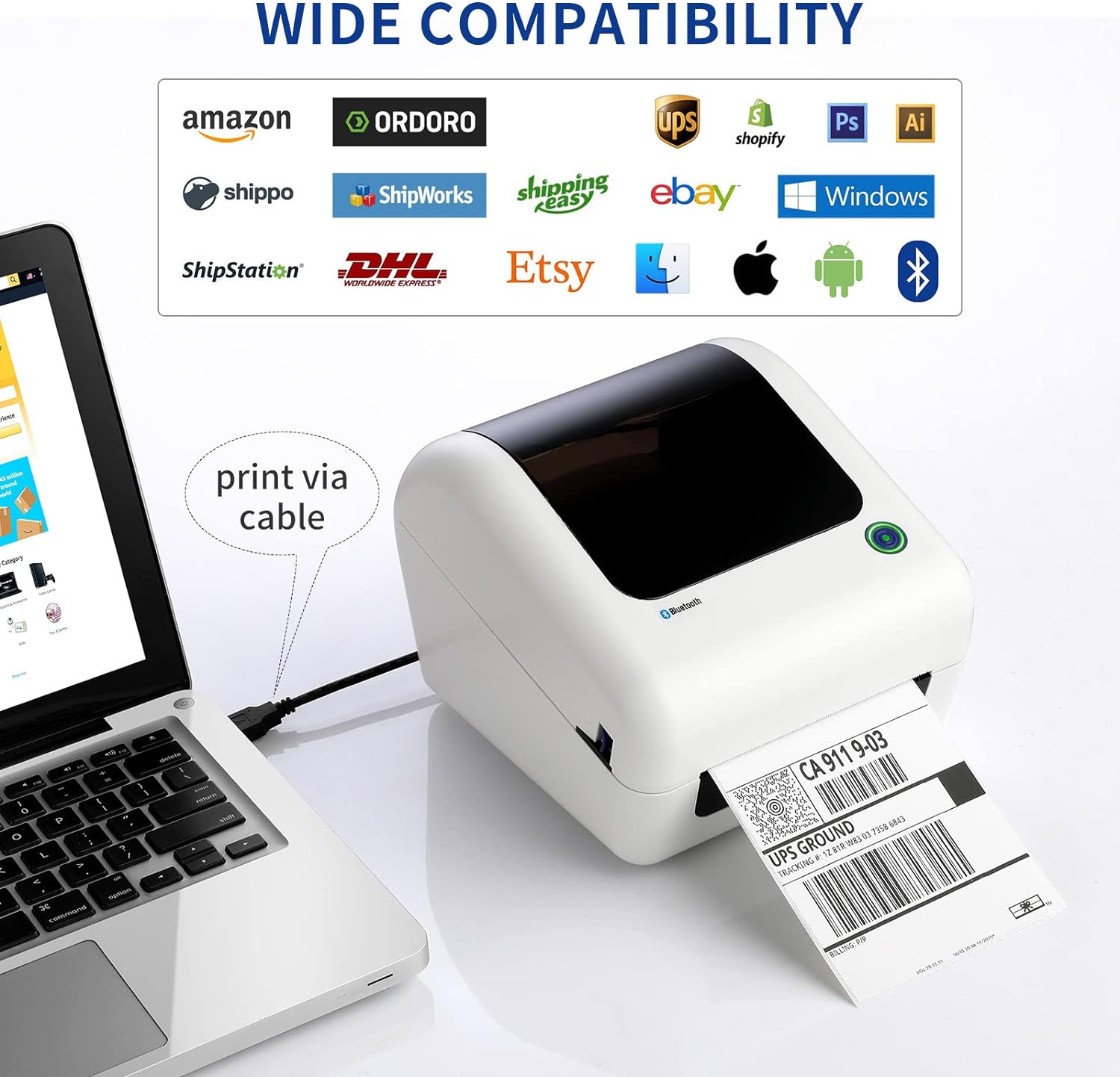 71hlz0l+CyL. AC SL1500 JADENS Bluetooth Thermal Shipping Label Printer - High Speed 4x6 Wireless Label Maker Machine, Support PC, Phone, USB for MAC, Compatible with Ebay, Amazon, Shopify, Etsy, USPS Barcode, Mailing Edu Expertise Hub eBay