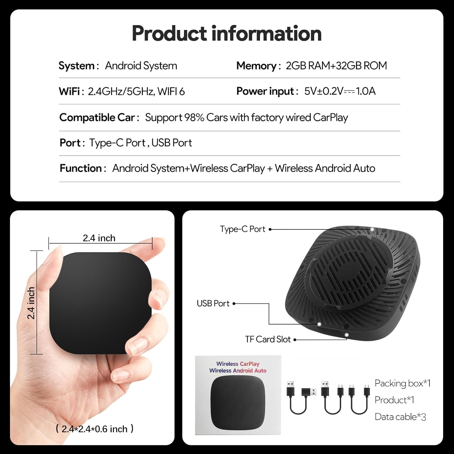 71kF 99su5L. AC SL1500 Carplay AI Box 2.0, Android Auto AI Box Carplay Video Streaming Device for OEM Wired CarPlay/Android Auto Car, Smart AI Box Lite Edu Expertise Hub AI