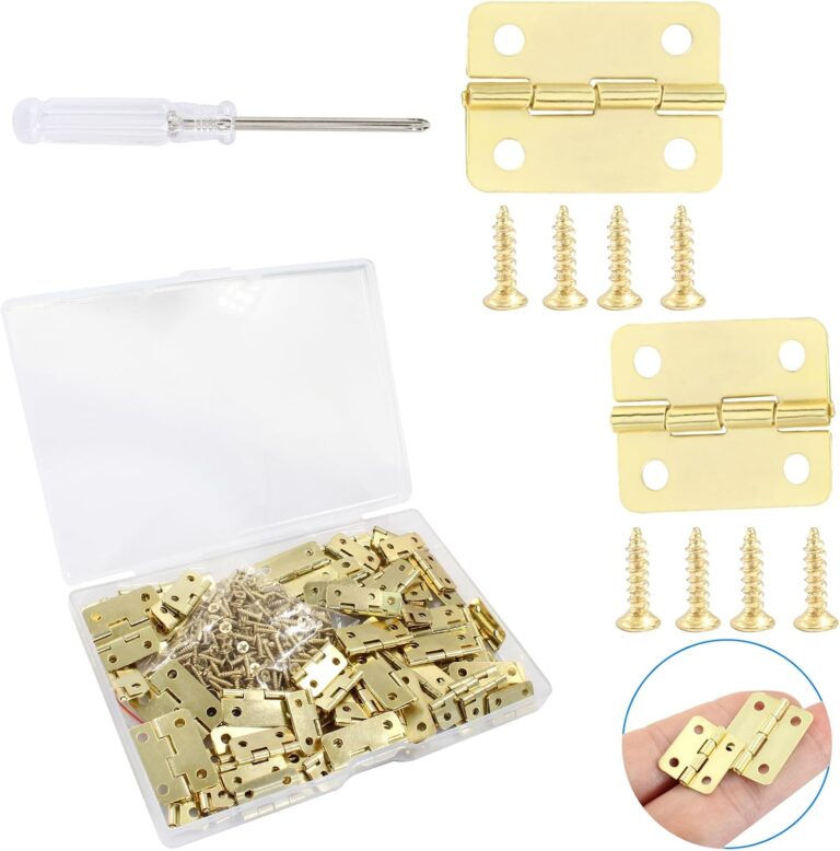 1738571919 71UL3QAJiYL. AC SL1500 Biaungdo 80 Pcs Metal Mini Hinges, 180 Degree Rotation Miniature Furniture Hardware Cabinet Mini Hinges for Jewelry Box Closet DIY Accessories with Mounting Nails(18x16mm & 24x18mm, Golden) Edu Expertise Hub Hardware & DIY