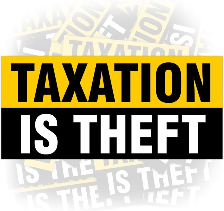 1738752580 61SrUfARweL. AC SL1500 7.5 x 3.5 Inch Taxation is Theft Sticker Tax Sticker Funny Sarcastic Political Magnet Bumper Sticker Tax Refund Return Vinyl Decals Car Truck Van V2 Edu Expertise Hub Taxation