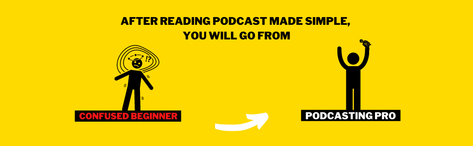 PODCAST MADE SIMPLE,  YOU WILL GO FROM will take your from confufsed beginner to pro podcaster 