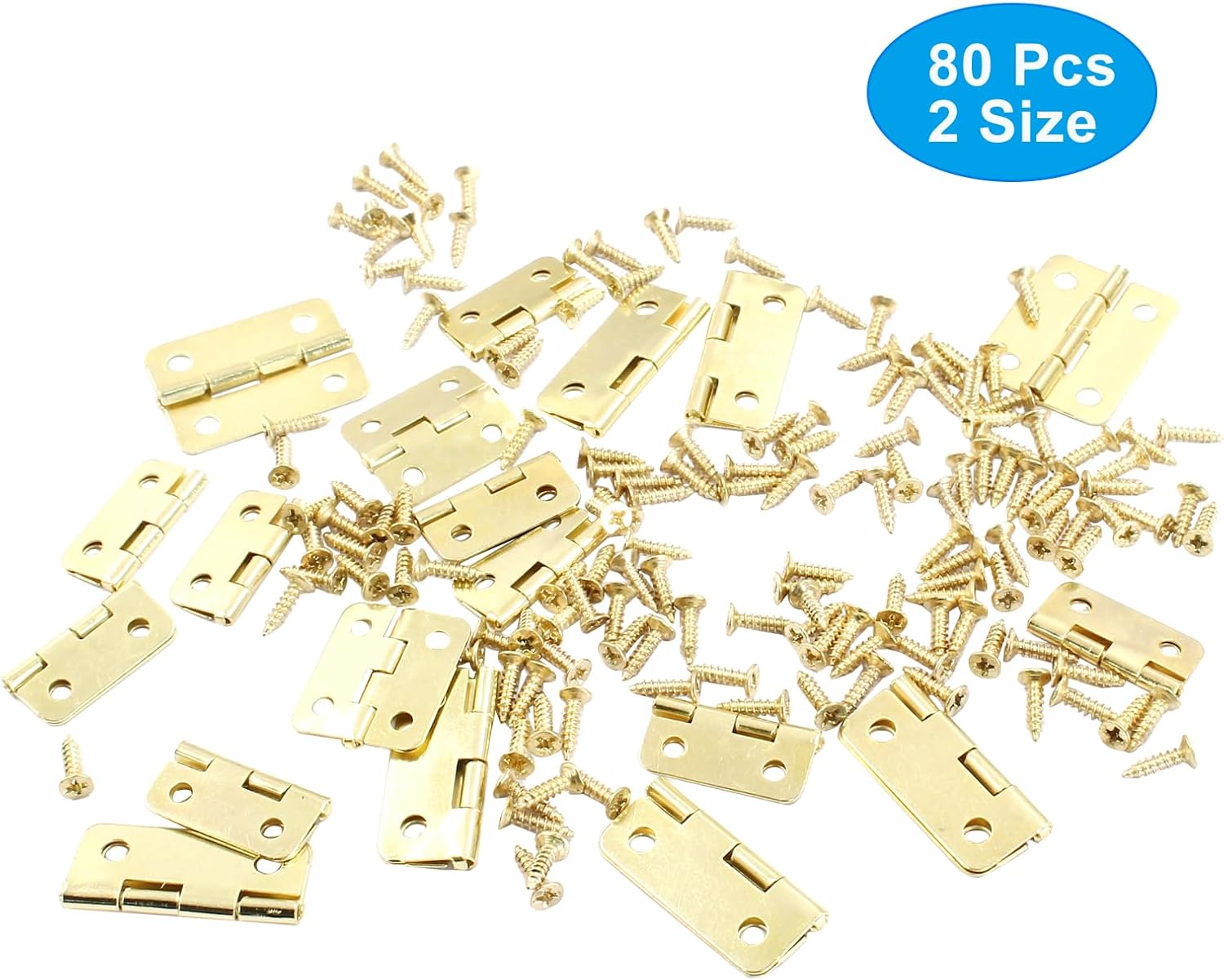 719m81A85HL. AC SL1500 Biaungdo 80 Pcs Metal Mini Hinges, 180 Degree Rotation Miniature Furniture Hardware Cabinet Mini Hinges for Jewelry Box Closet DIY Accessories with Mounting Nails(18x16mm & 24x18mm, Golden) Edu Expertise Hub Hardware & DIY