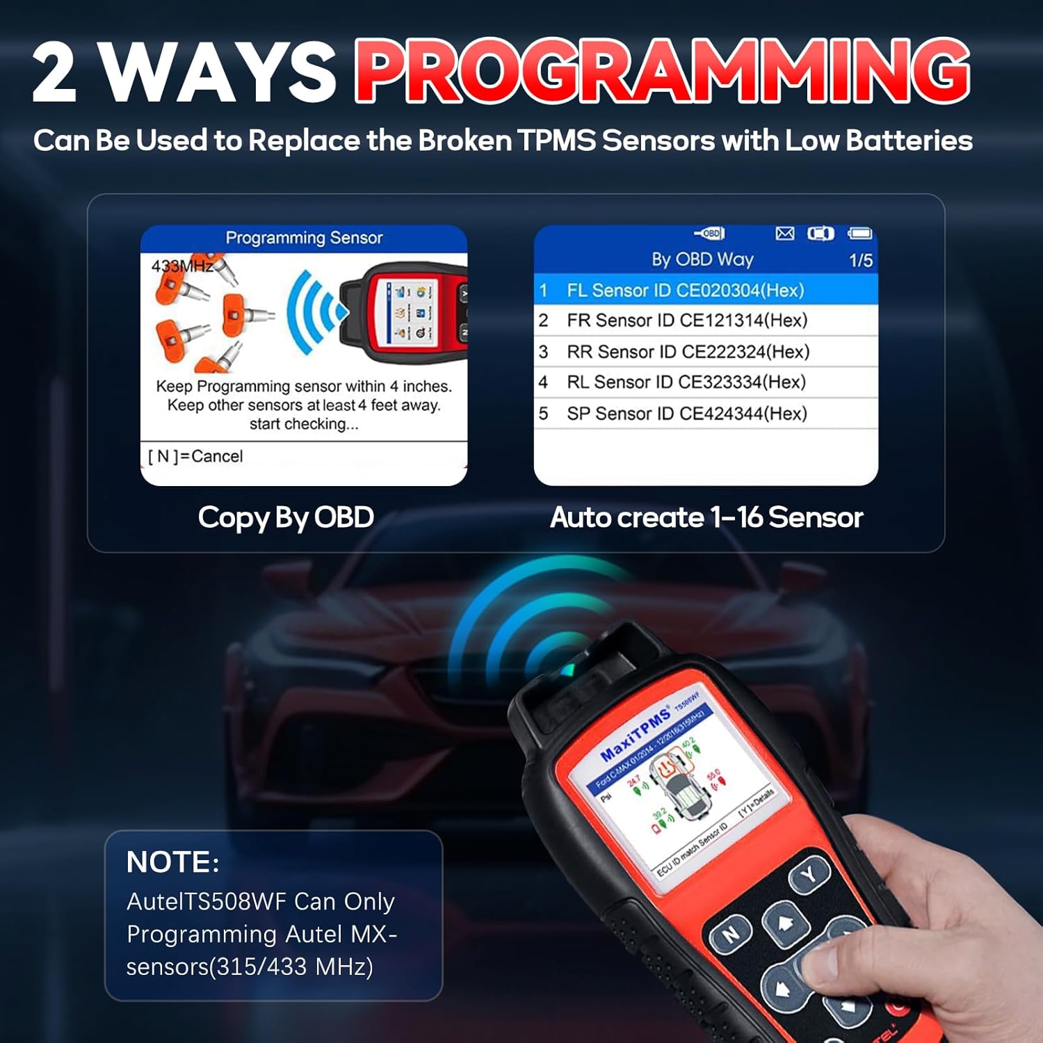 71Wb9sBFreL. AC SL1500 Autel TPMS TS508WF 2025 New, TPMS Programming Tool, Upgrade of TS501 Pro, TS408S, Activate/Relearn Autel TPMS Sensors, Read/Clear TPMS Code, Free Lifetime Update, TPMS Relearn Tool, TPMS Programmer Edu Expertise Hub Programming