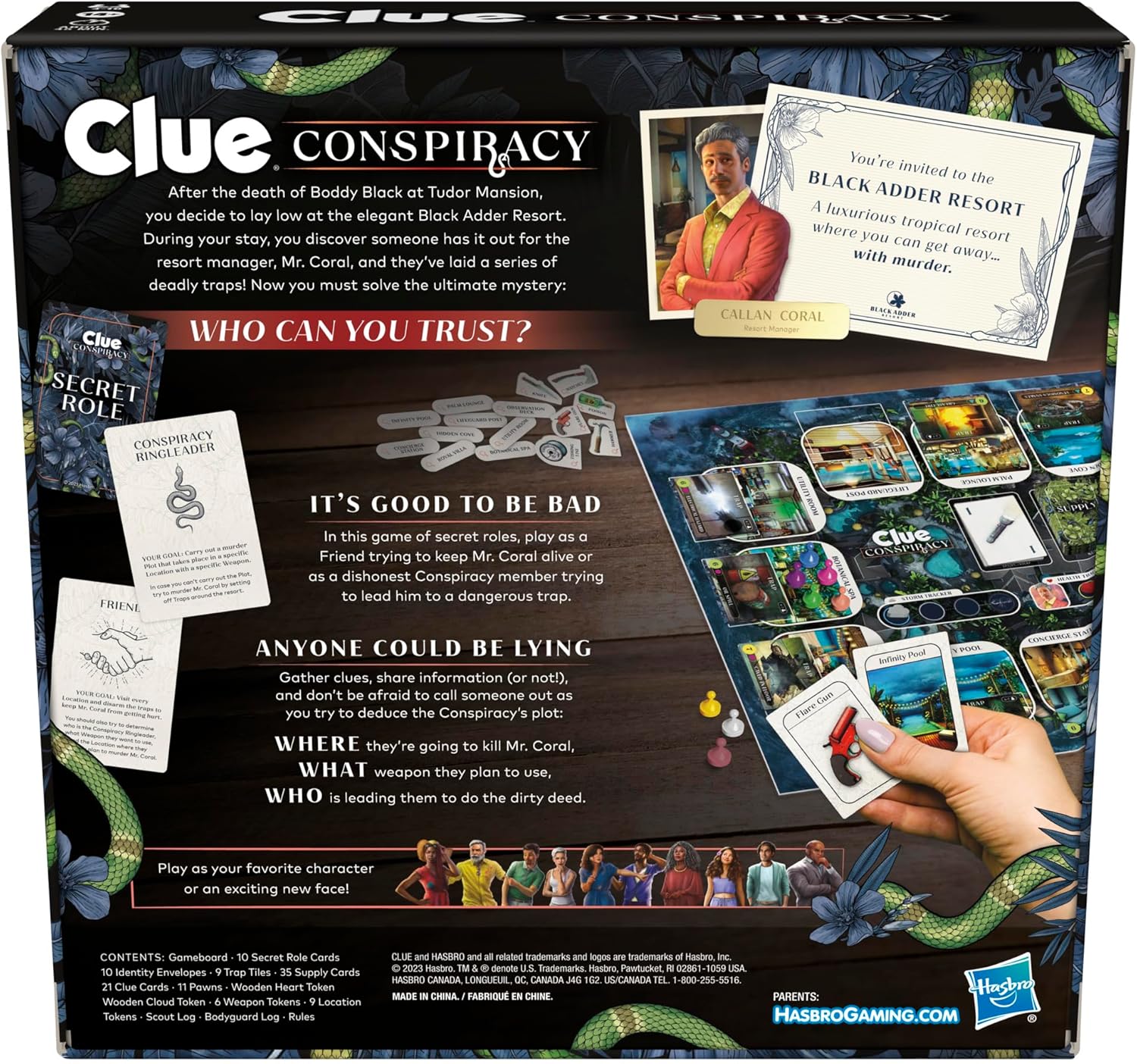 819RO8o0FaL. AC SL1500 Clue Conspiracy Board Game for Adults and Teens, Secret Role Strategy Games, Ages 14+, 4-10 Players, 45 Minutes, Mystery & Party Games Edu Expertise Hub Games & Strategy Guides