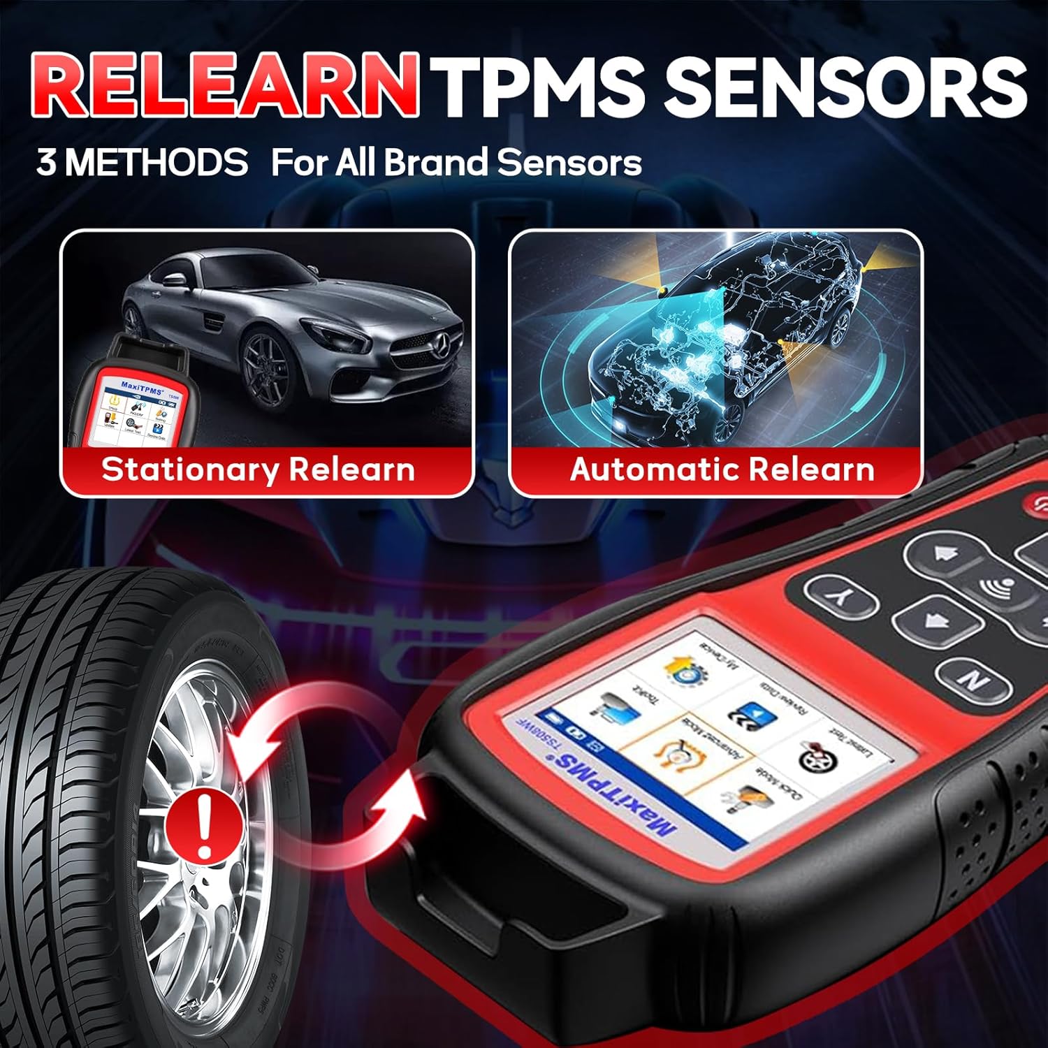 Autel TPMS TS508WF 2025 New, TPMS Programming Tool, Upgrade of TS501 Pro, TS408S, Activate/Relearn Autel TPMS Sensors, Read/Clear TPMS Code, Free Lifetime Update, TPMS Relearn Tool, TPMS Programmer Edu Expertise Hub Programming