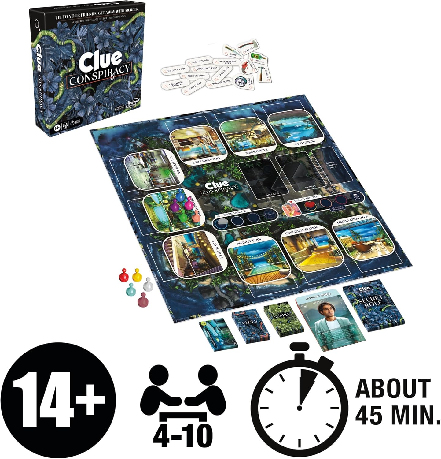 81aGnGQey5L. AC SL1500 Clue Conspiracy Board Game for Adults and Teens, Secret Role Strategy Games, Ages 14+, 4-10 Players, 45 Minutes, Mystery & Party Games Edu Expertise Hub Games & Strategy Guides