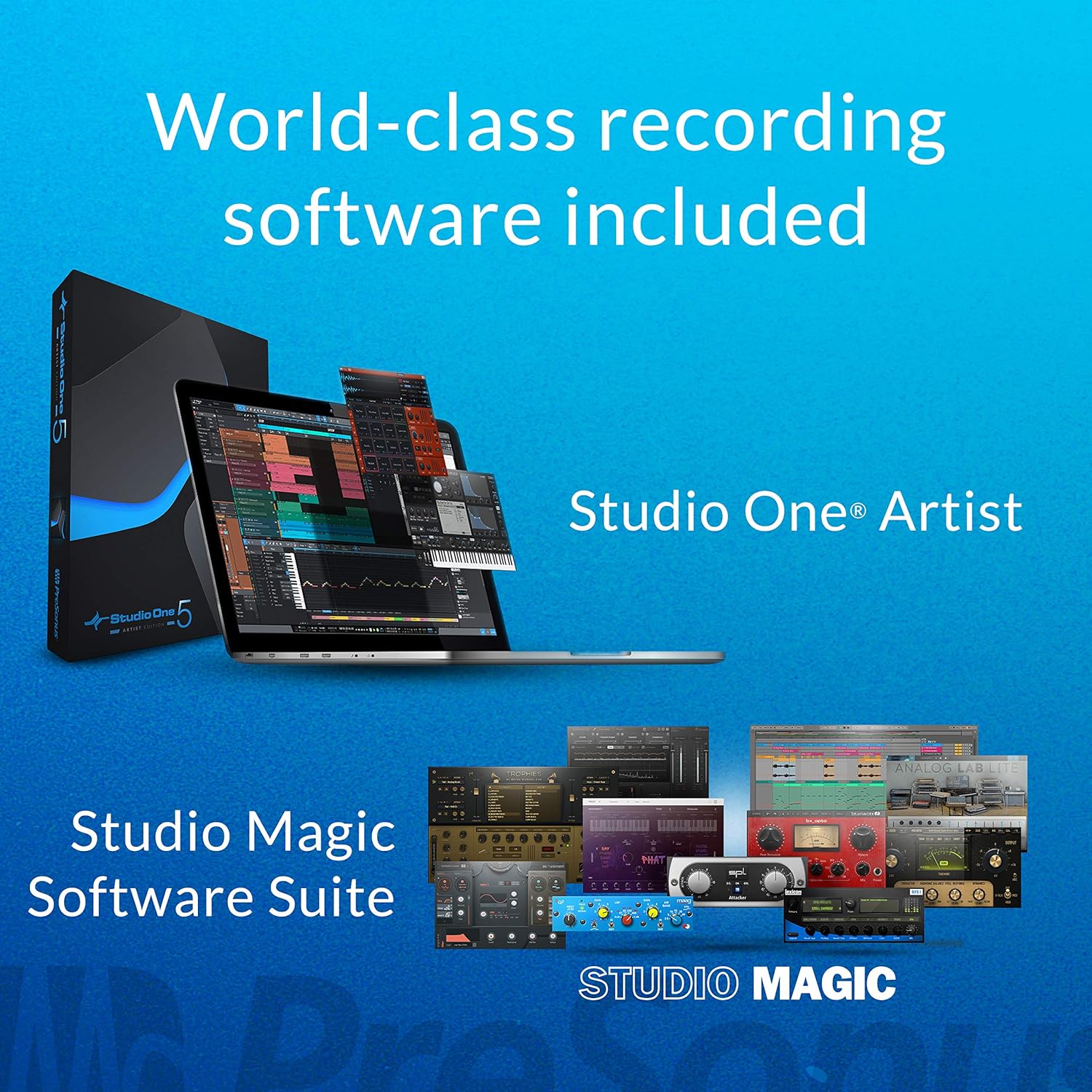 91rON6ZBF8L. AC SL1500 PreSonus AudioBox 96 25th Anniversary Studio Recording Bundle with Studio One Artist DAW Music Production Software Edu Expertise Hub Software