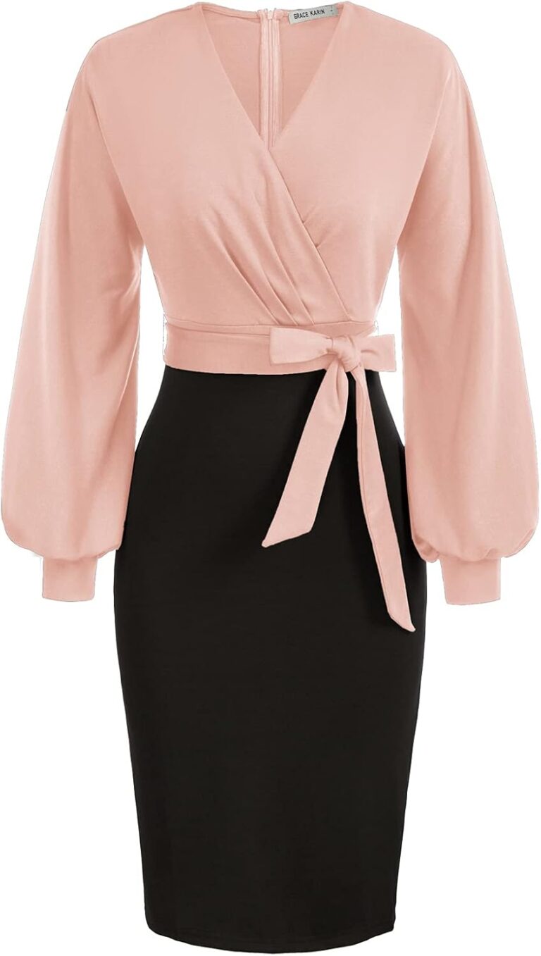 1741422881 51N4Fi55o7L. AC SL1500 GRACE KARIN Women's Work Pencil Dress Wedding Guest Office Dresses Cocktail Party Long Sleeve Edu Expertise Hub Women & Business