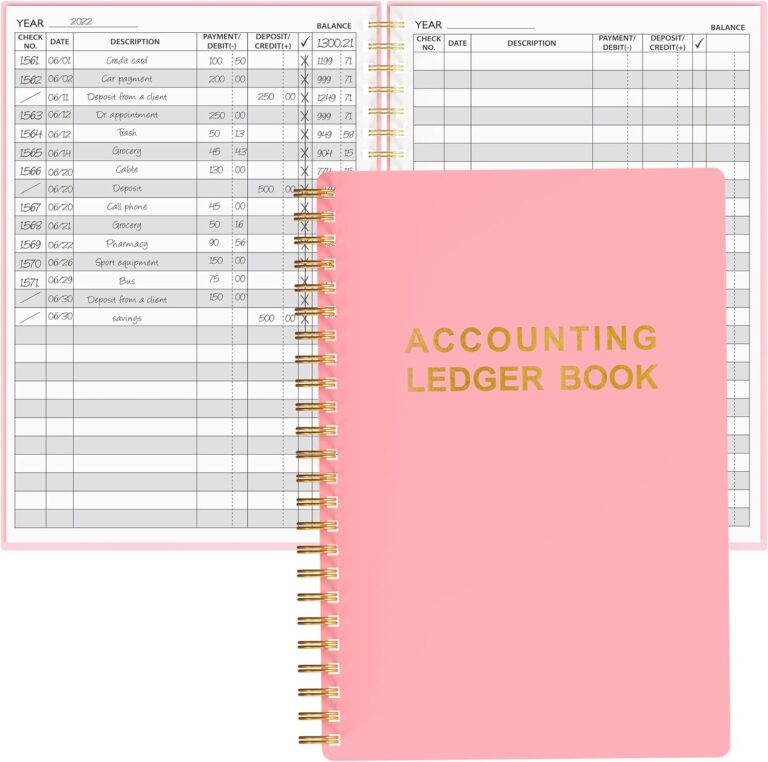 1741495011 71xhvpewMOL. AC SL1500 Accounting Ledger Book - A5 Check Register for Small Businesses & Personal Use, Account Book for Tracking Money, Expenses, Deposits & Balance, 5.8" x 8.6" (Pink) Edu Expertise Hub Accounting